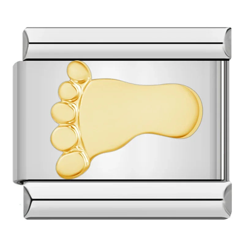 Hapiship 2024 New Elephant Sun Cross Bee Angel Camera Italian Charm Links Fit 9mm Bracelet Stainless Steel Making Jewelry DJ1188